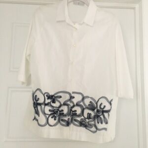 WHYCI Milano White Blouse - Size 44 (Med)